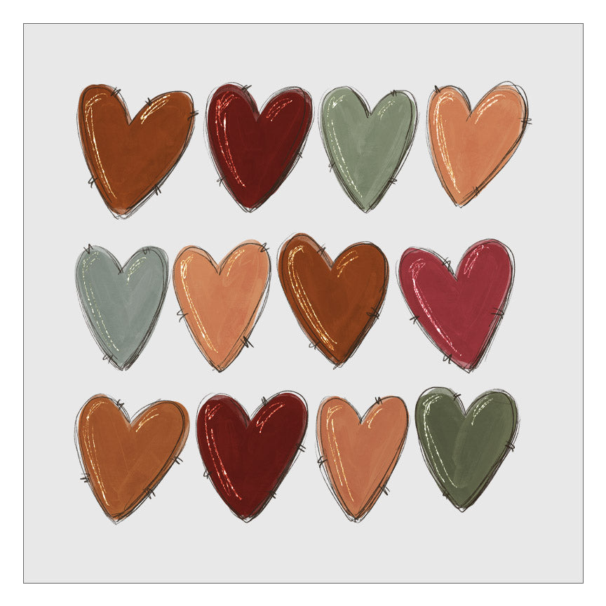 Fall Hearts DTF Transfer