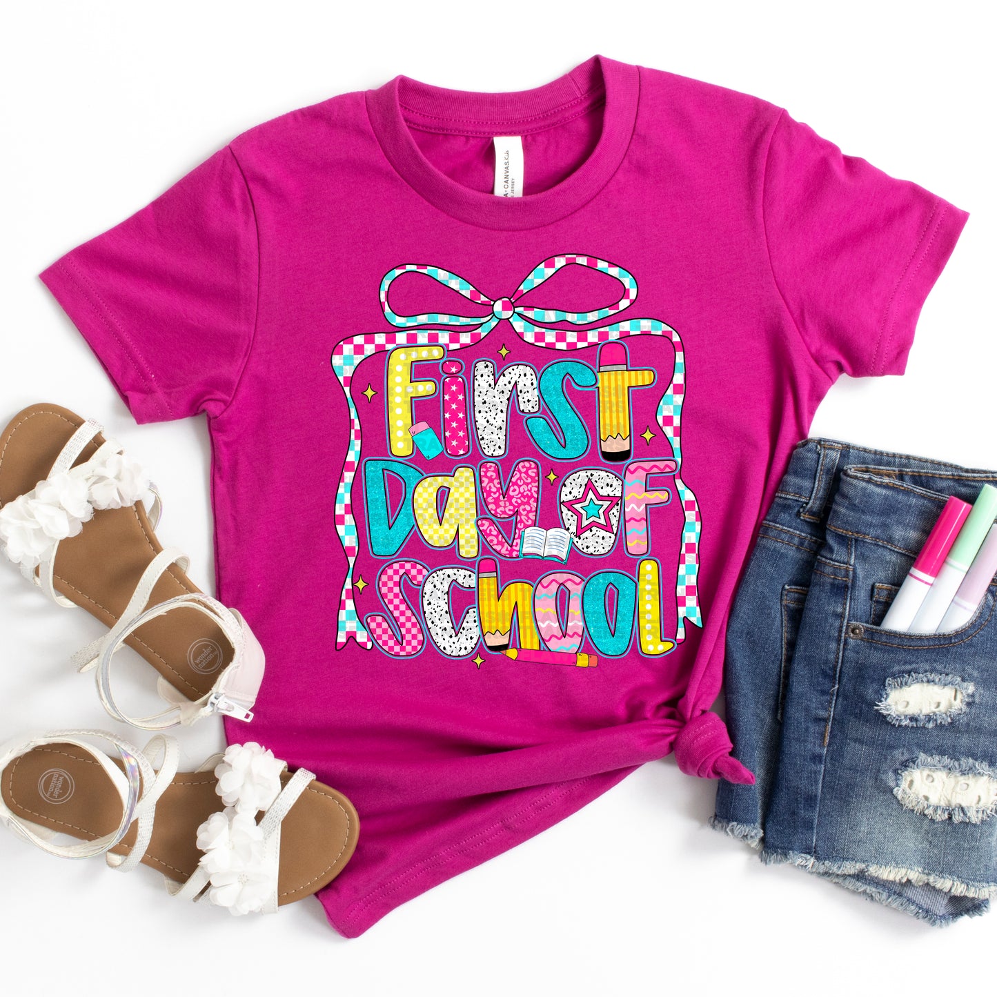 First Day Of School Preppy Coquette Bow #2210 DTF Transfer