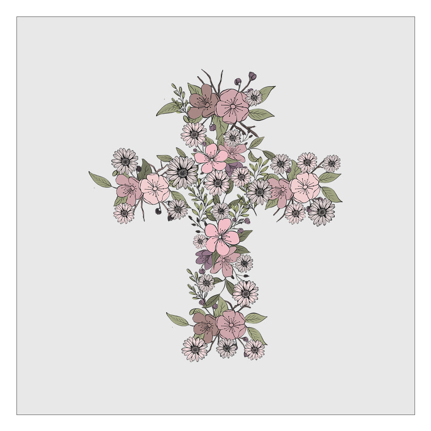 Floral Cross DTF Transfer