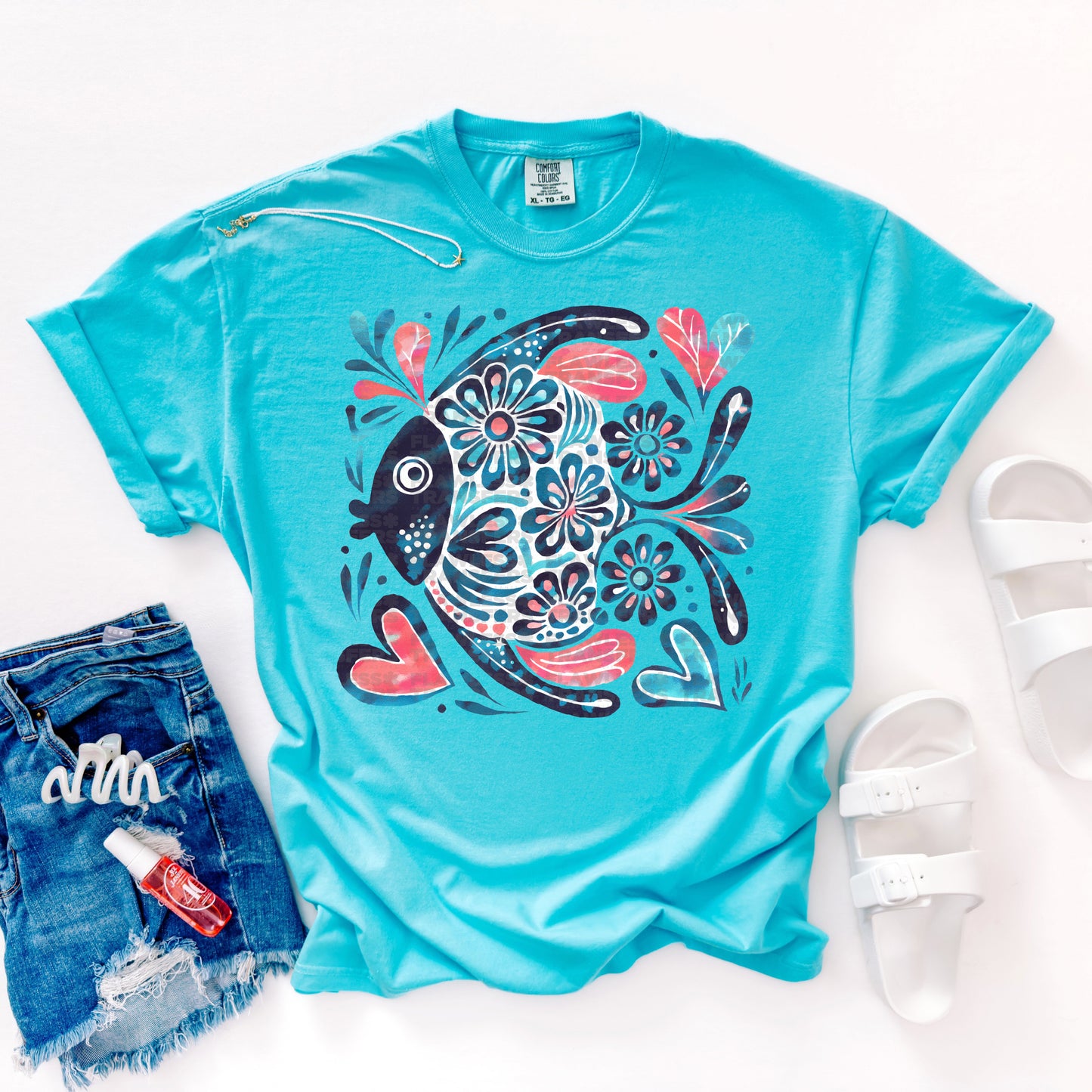 Floral Fish #2067 DTF Transfer