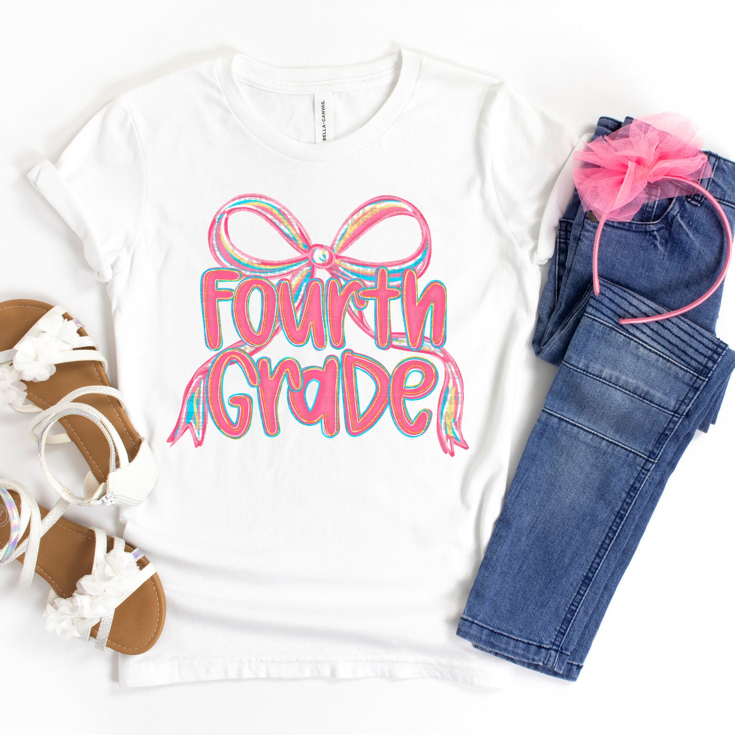 Preppy Pink Bow Coquette Back To School #2196 DTF Transfer