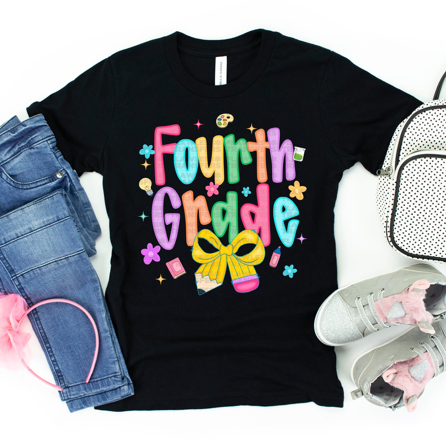 Girly Bright Colors Bow Back To School #2203 DTF Transfer