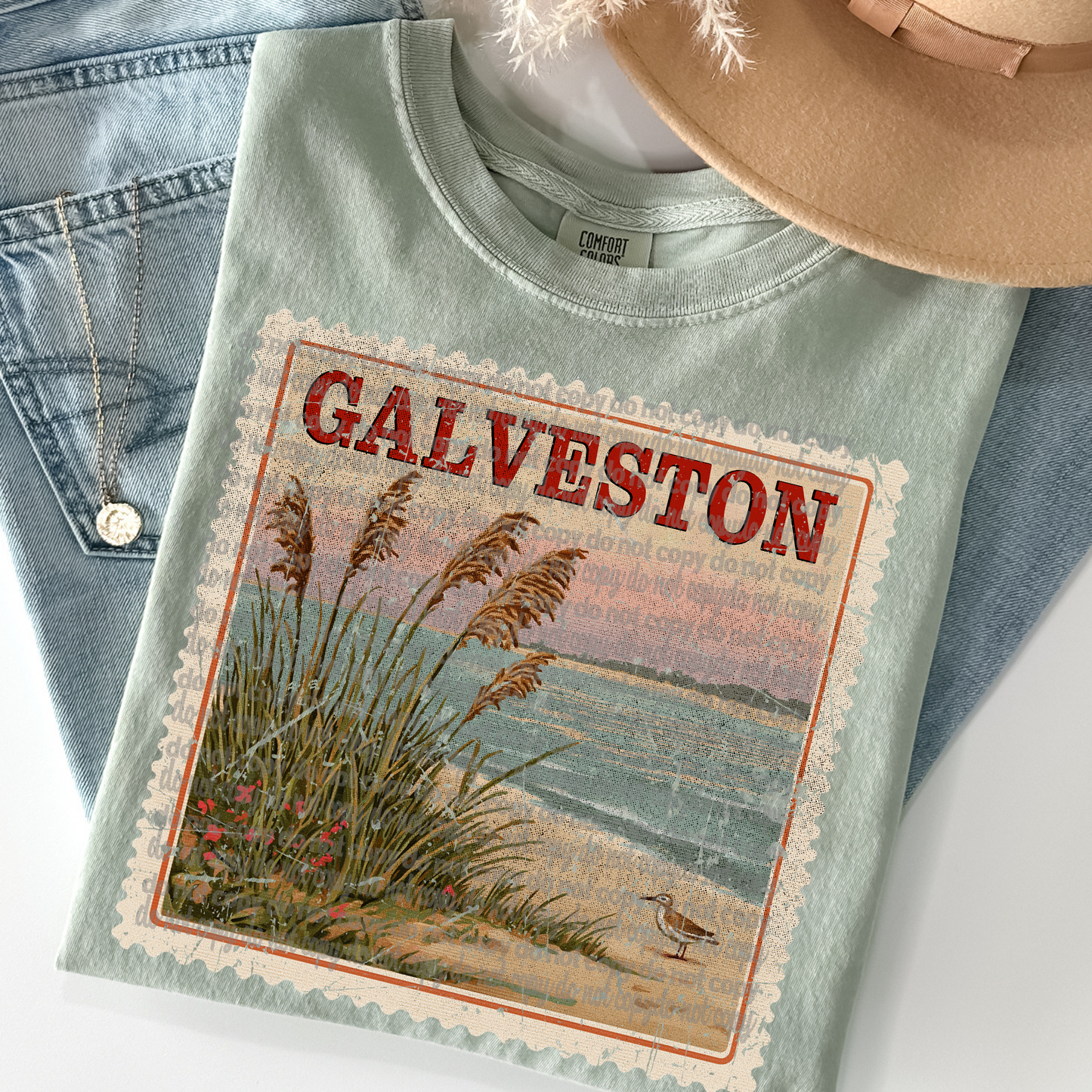 Galveston Vintage Stamp DTF Transfer