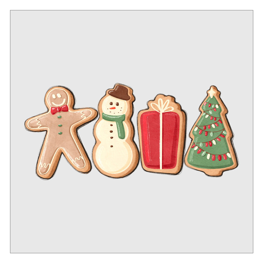 Gingerbread Christmas Cookies DTF Transfer