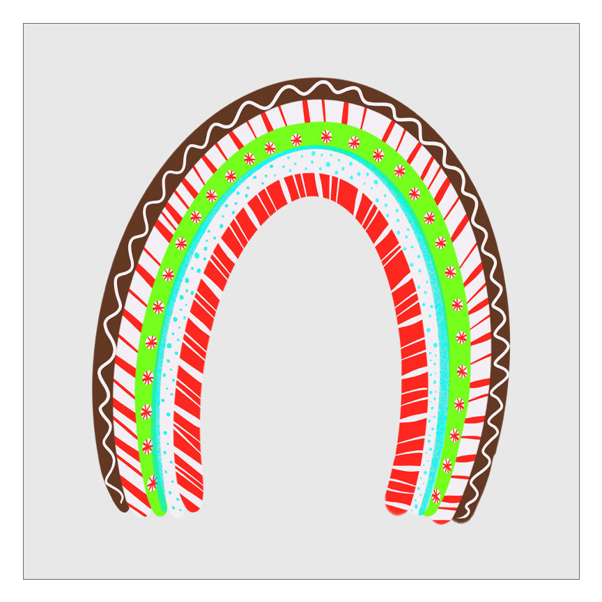 Gingerbread Rainbow DTF Transfer