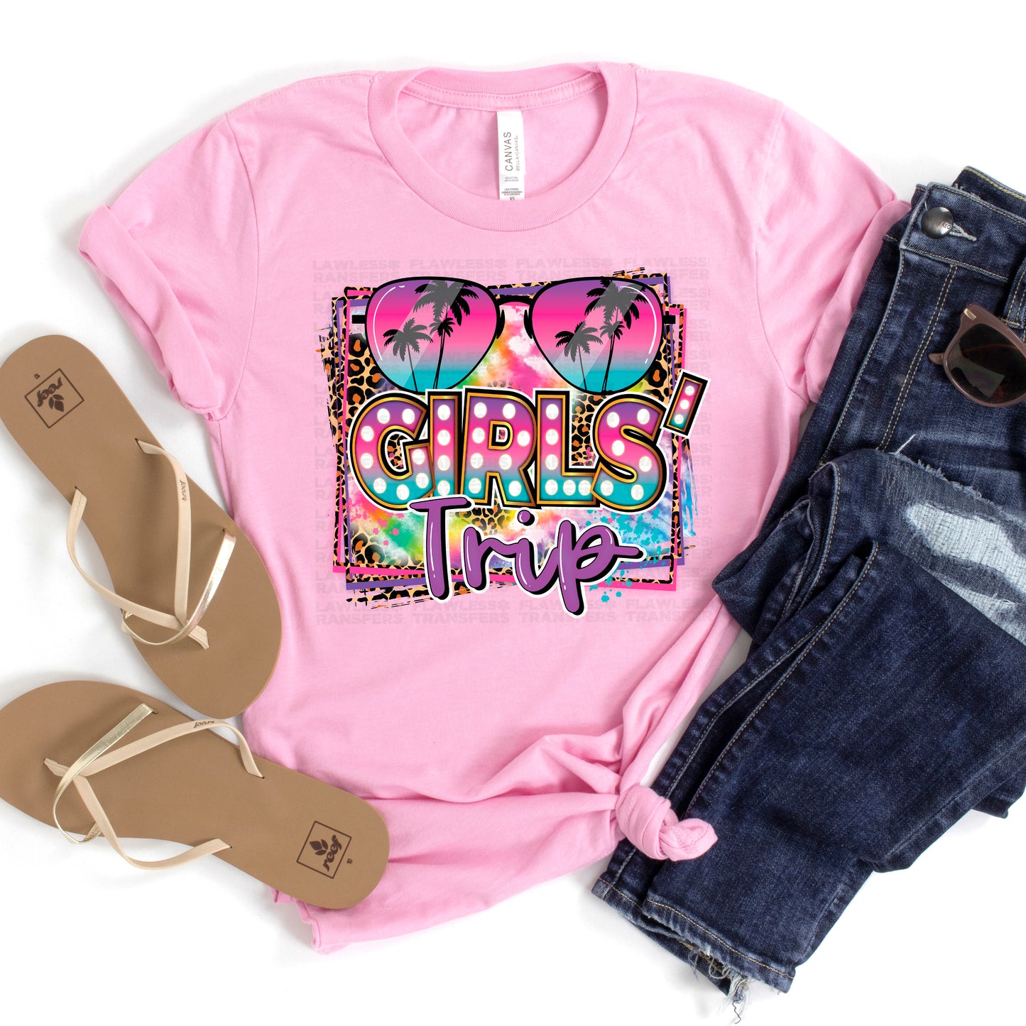 Girls Trip Tropical Beach Sunglasses DTF Transfer