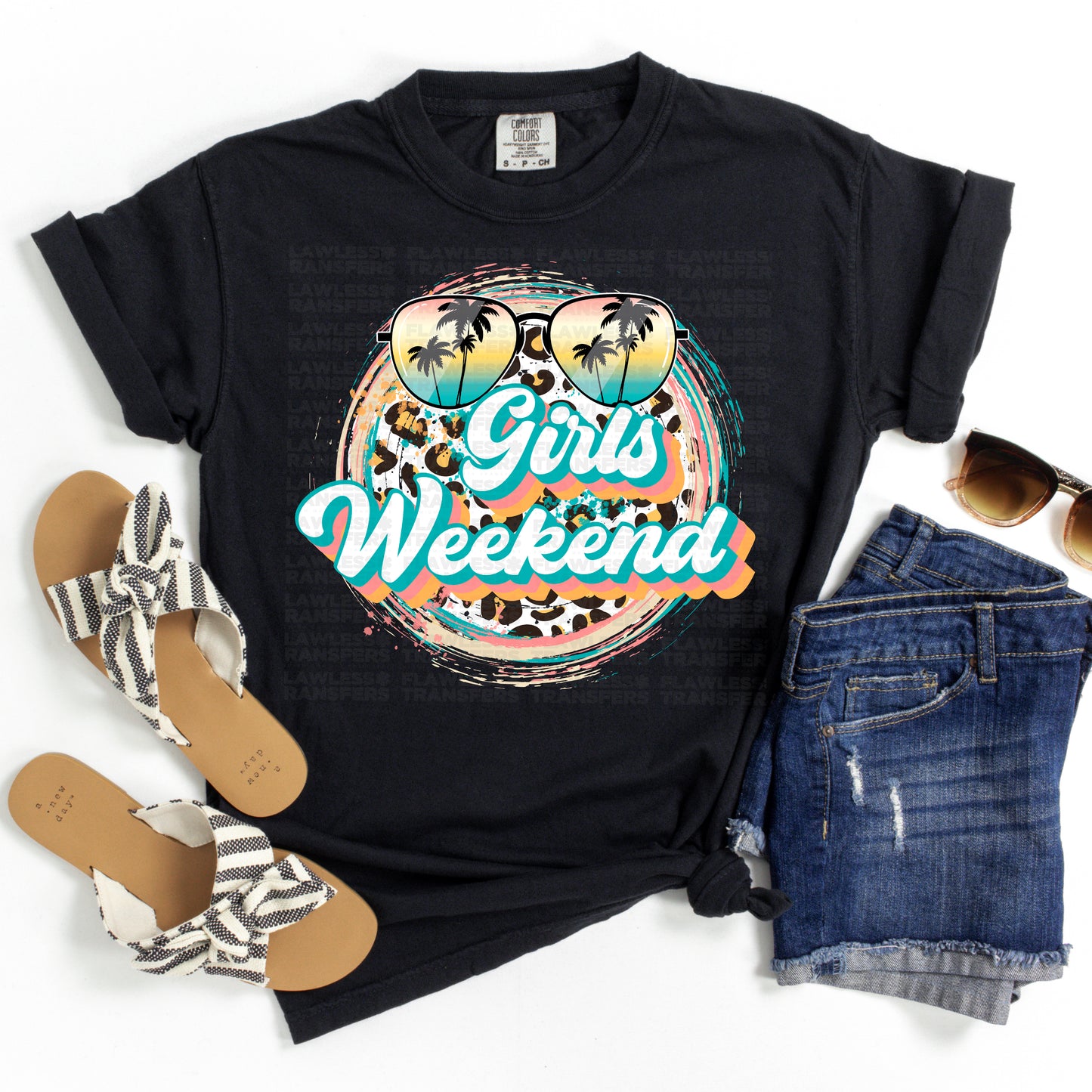 Girls Weekend - Round Tropical Beach Sunglasses - Design 2 DTF Transfer