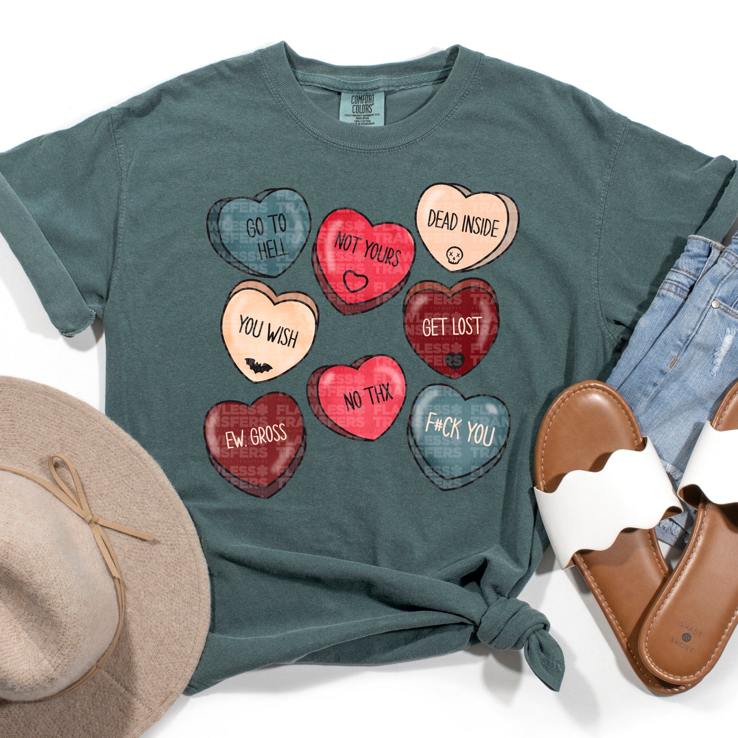 Goth Candy Hearts DTF Transfer