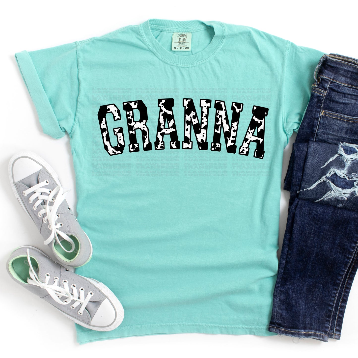 Granna Black And White Cow Print DTF Transfer