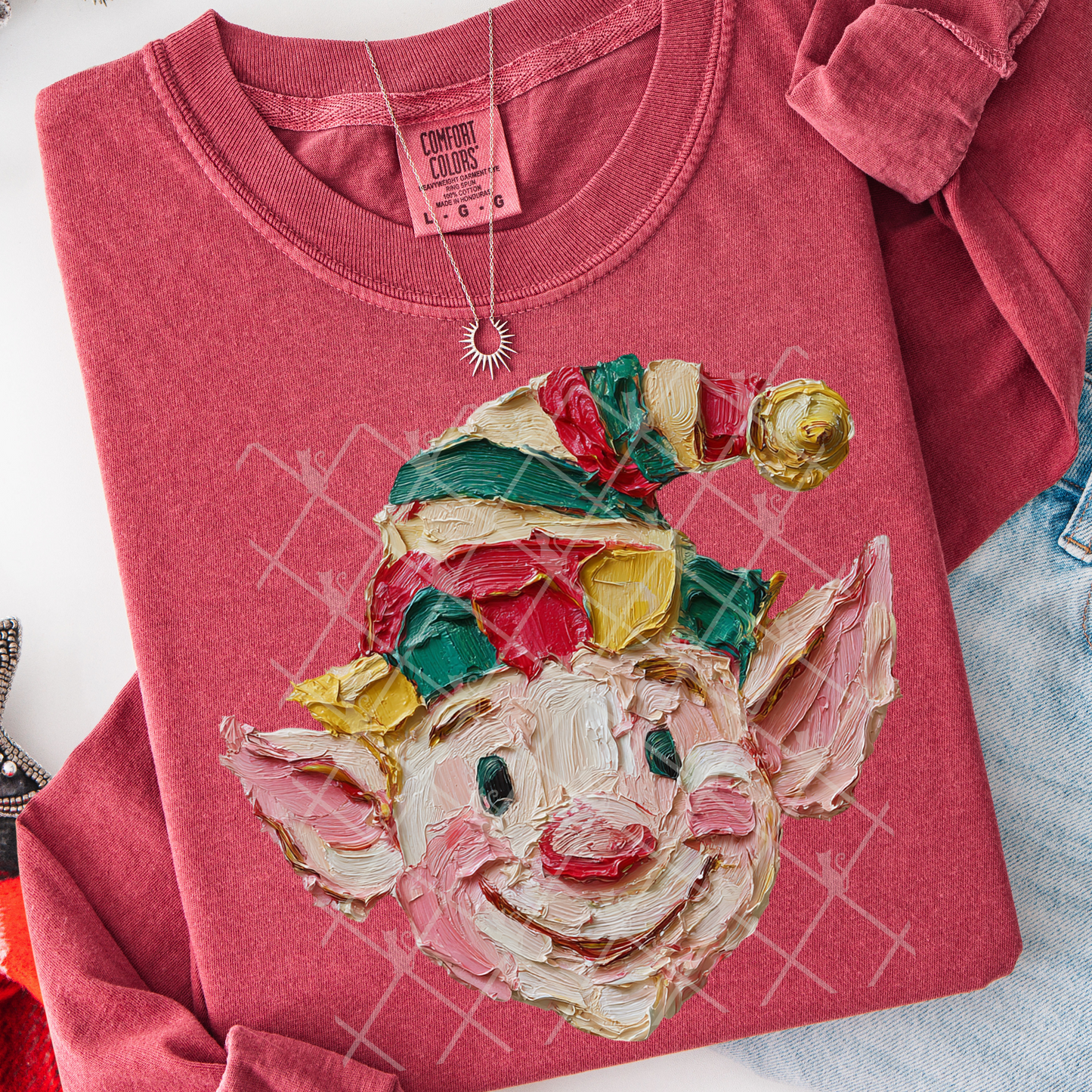 Hand Painted Christmas Elf #2766 DTF Transfer