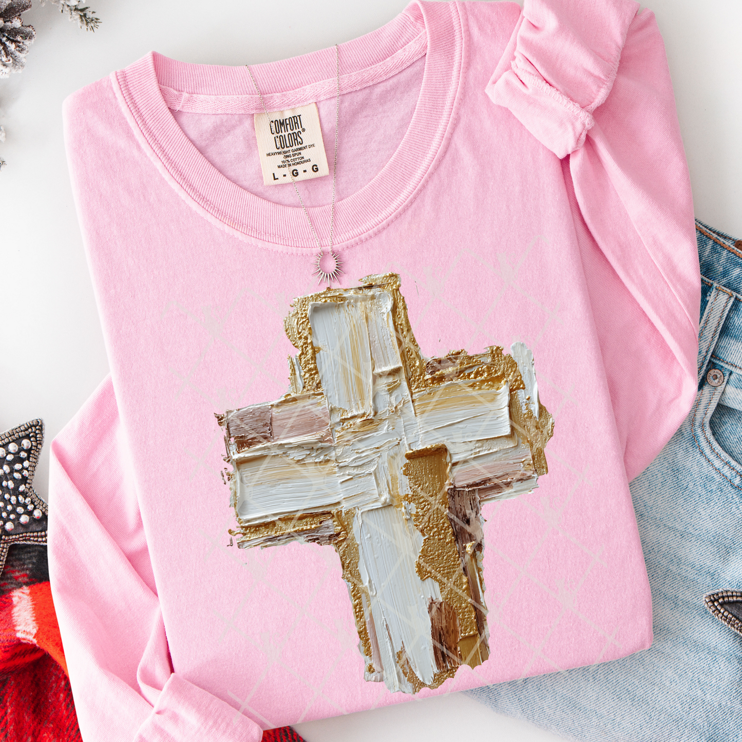 Hand Painted Cross #2778 DTF Transfer