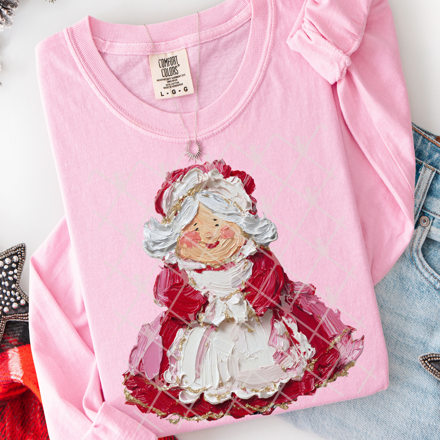 Hand Painted Sweet Mrs Claus #2800 DTF Transfer