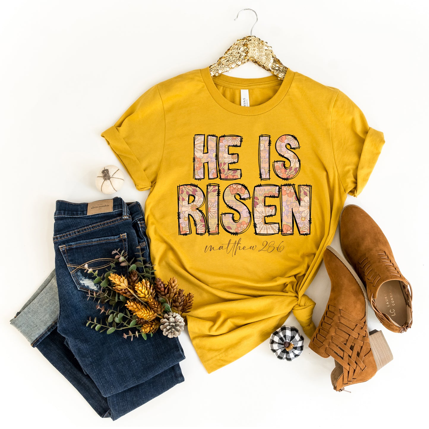 He Is Risen Floral #1115 - DTF Transfer