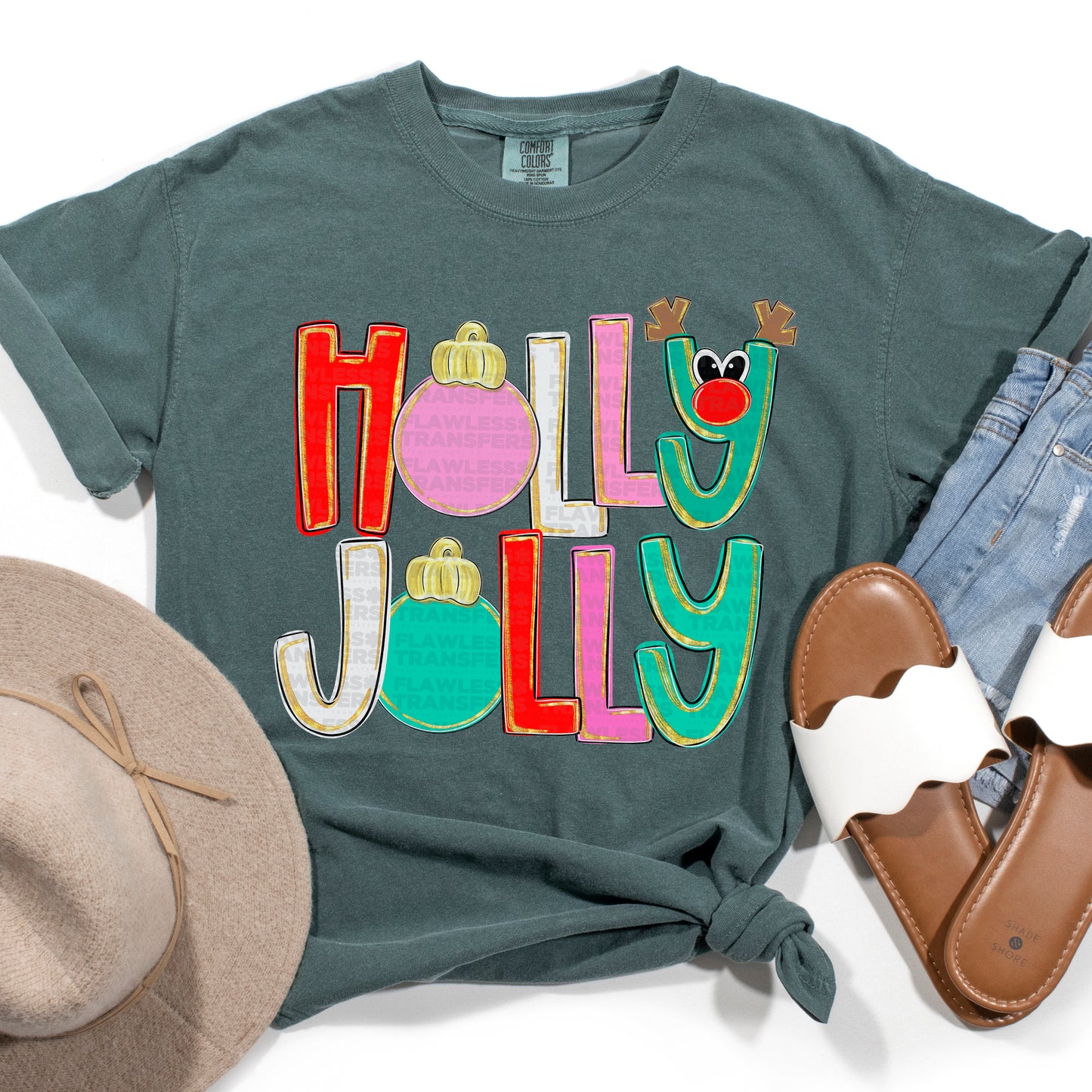 Holly Jolly - Merry Everything Alpha Font DTF Transfer