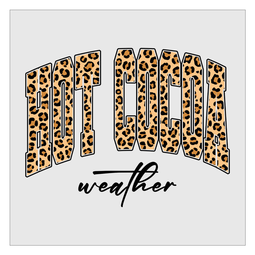 Hot Cocoa Weather - Leopard Print DTF Transfer