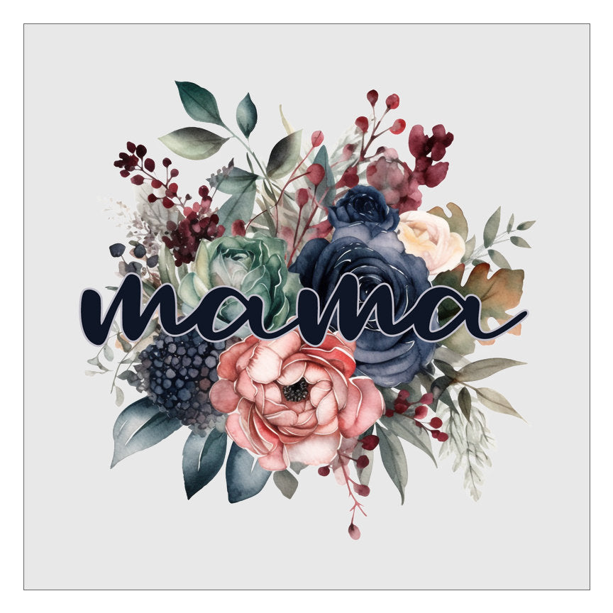 Mama Navy Floral DTF Transfer, Ready For Press, Direct To Film, Transfer For Shirts, Tshirt Transfers, Mom DTF Transfers, Mothers Day
