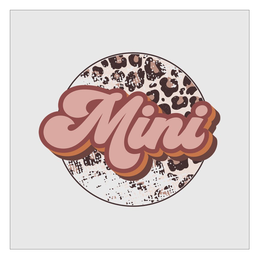 Mini Leopard Print Round DTF Transfer, Mom, Mothers Day, Ready For Press, Hot Peel, Transfers For Shirts, Heat Transfer, Direct To Film