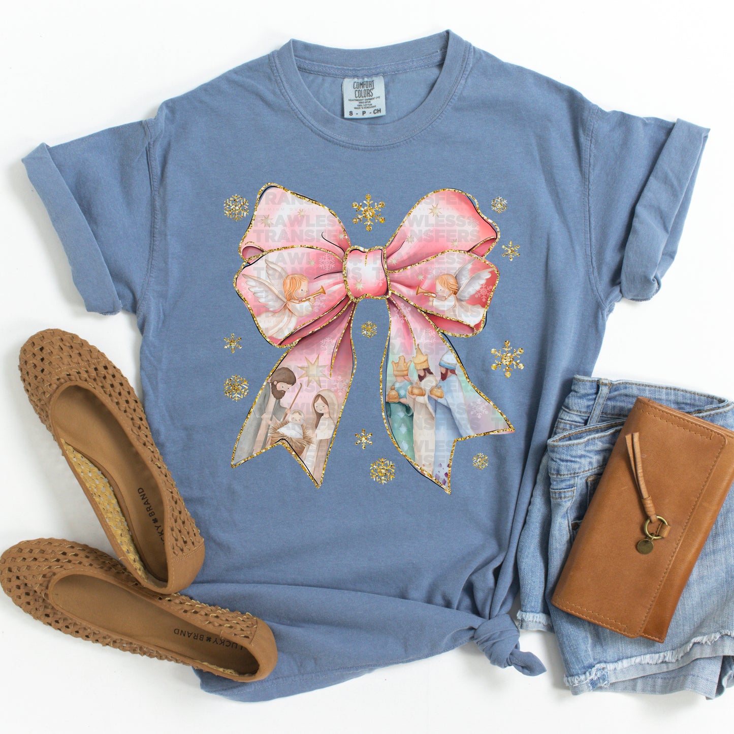 Jesus Christmas Coquette Bow DTF Transfer