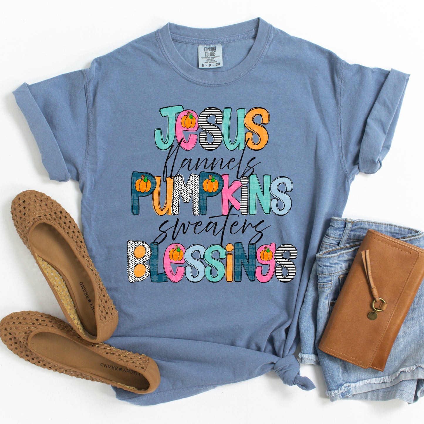 Jesus Flannels Pumpkins Sweaters Blessings #2402 DTF Transfer