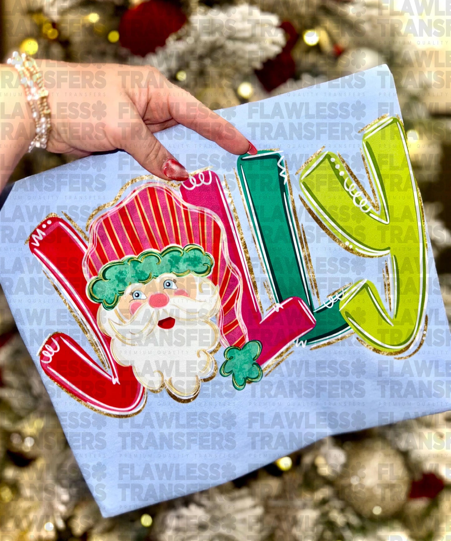 Jolly Santa White #2846 DTF Transfer