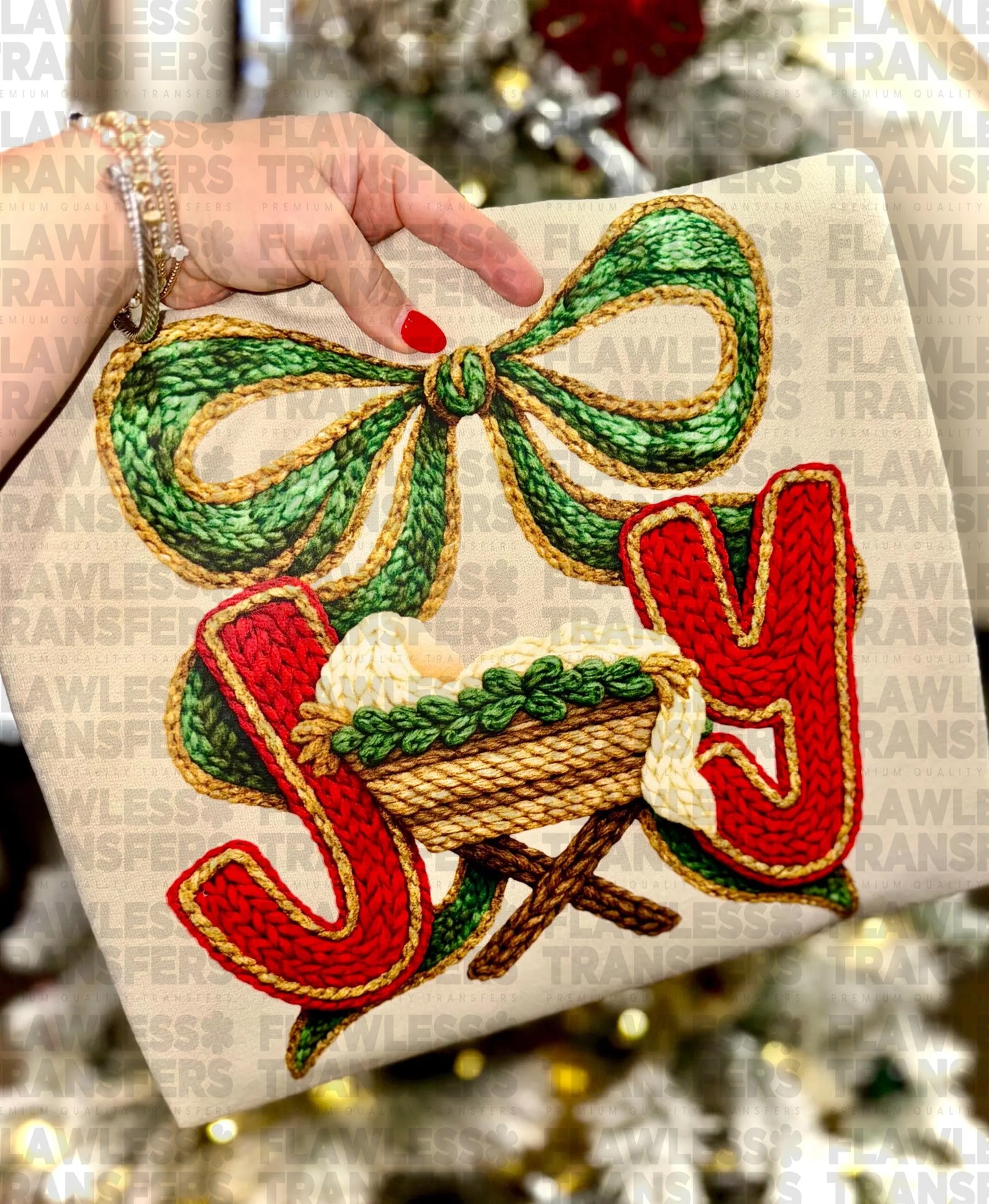 Joy Coquette Bow Faux Yarn #2848 DTF Transfer