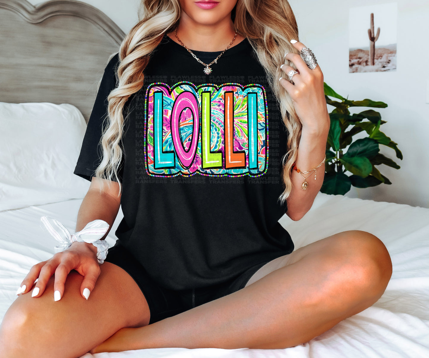 Lolli Scribble Doodle Bright Paisley Colorful Dots DTF Transfer