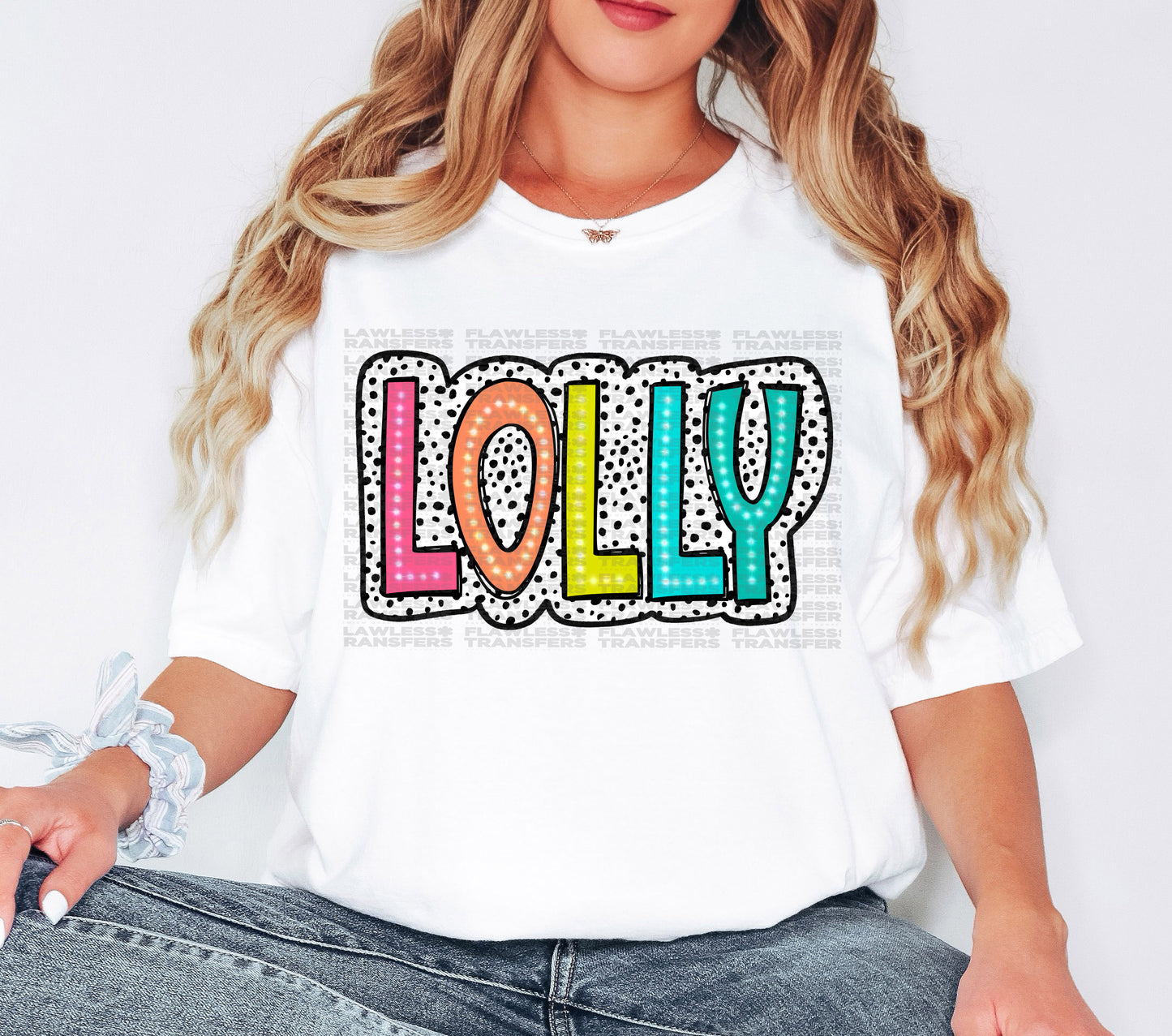 Lolly Bright Color Doodle Dalmatian Dots DTF Transfer