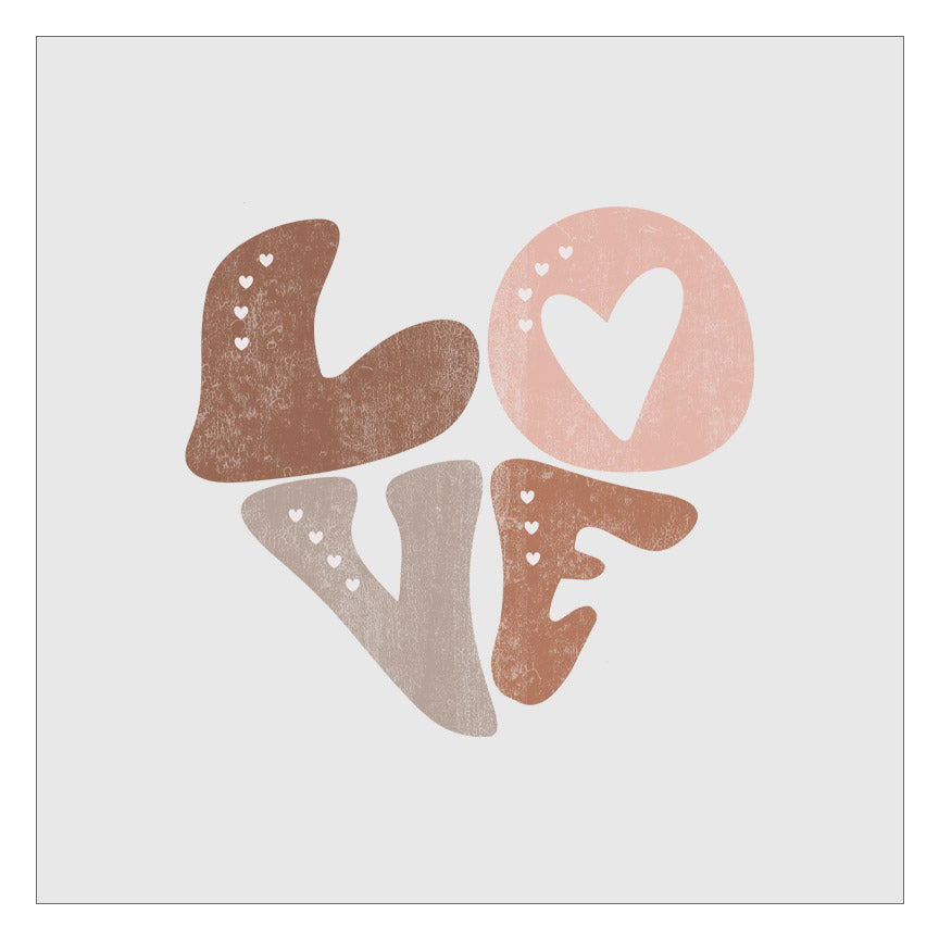 Love Retro - Tan DTF Transfer