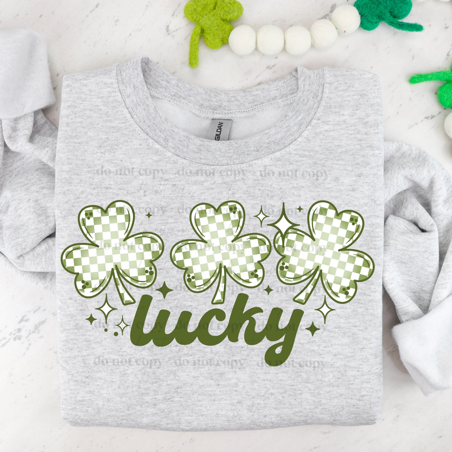 Lucky 3 Clovers Full Color DTF Transfer