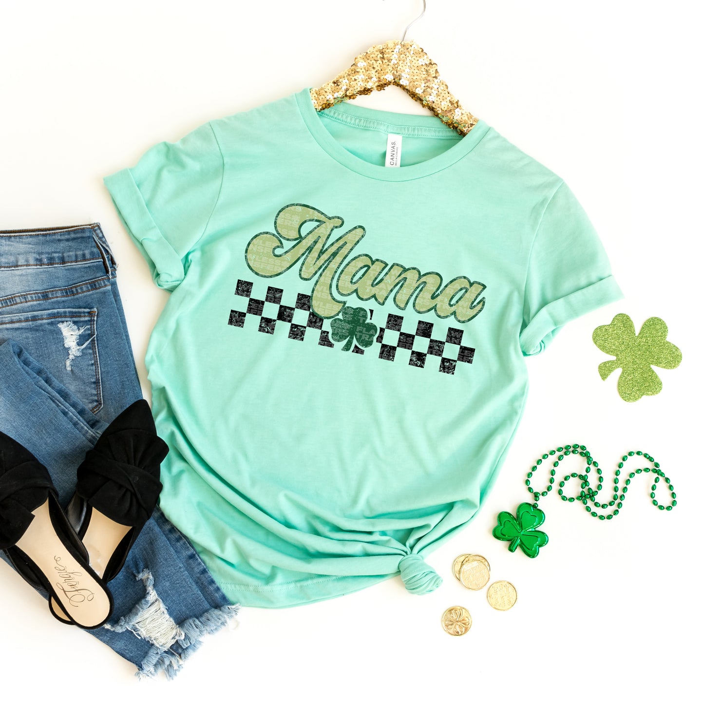 Mama Retro Distressed Black Checkered #1189 - DTF Transfers