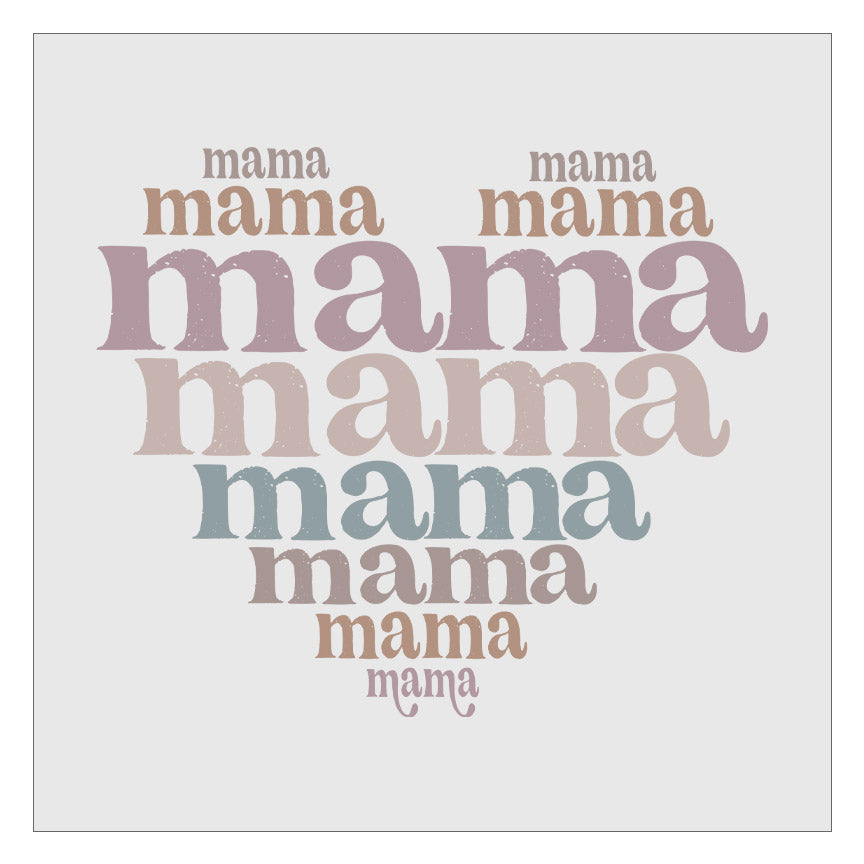 Mama Heart Stacked DTF Transfer
