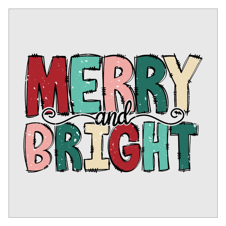Merry and Bright - Design 1 DTF Transfer
