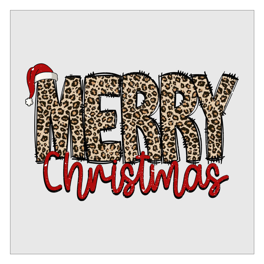 Merry Christmas - Leopard DTF Transfer