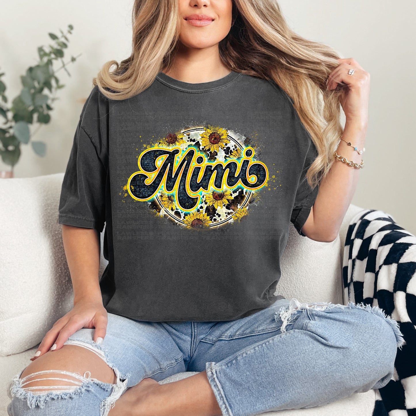 Mimi Sunflower Round DTF Transfer