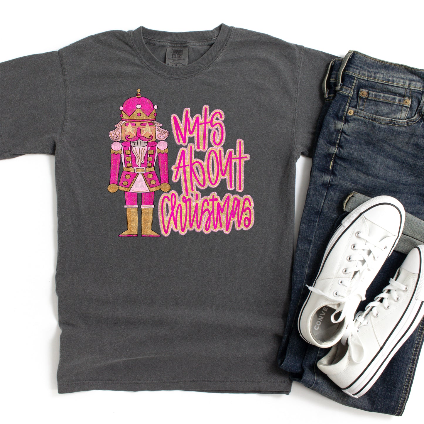 Nuts About Christmas - Preppy Pink DTF Transfer