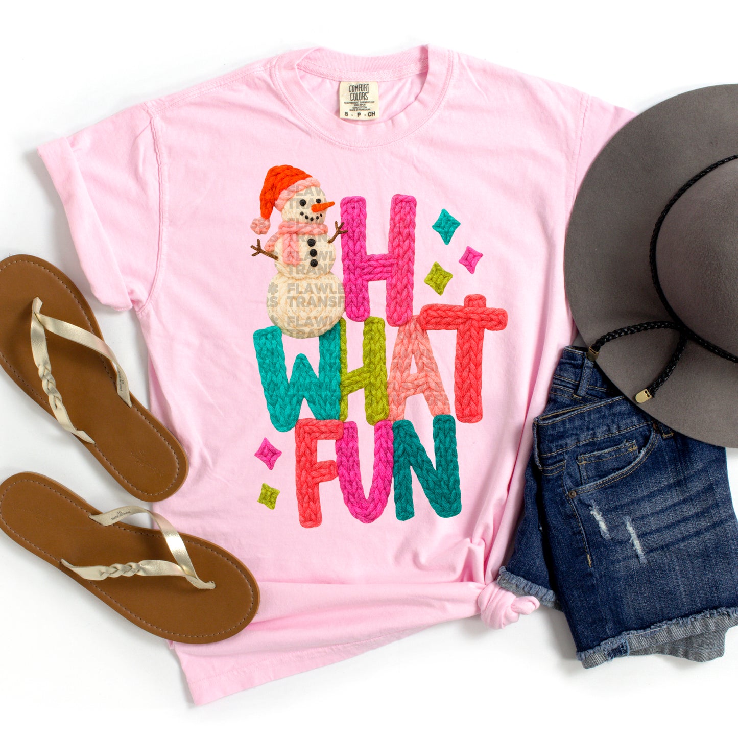 Oh What Fun Faux Yarn #2868 DTF Transfer