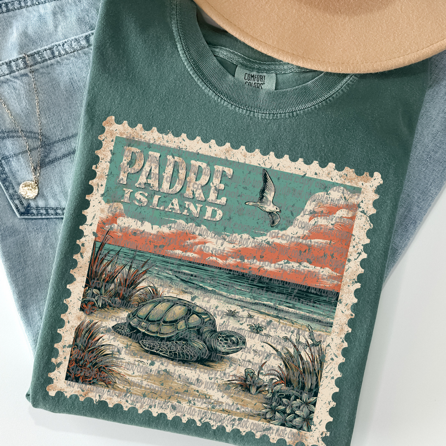 Padre Island Vintage Stamp DTF Transfer