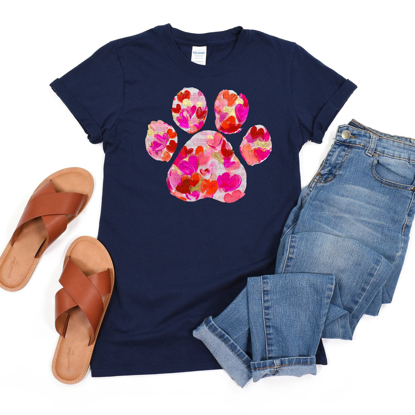 Paw Print Hearts #2985 DTF Transfer