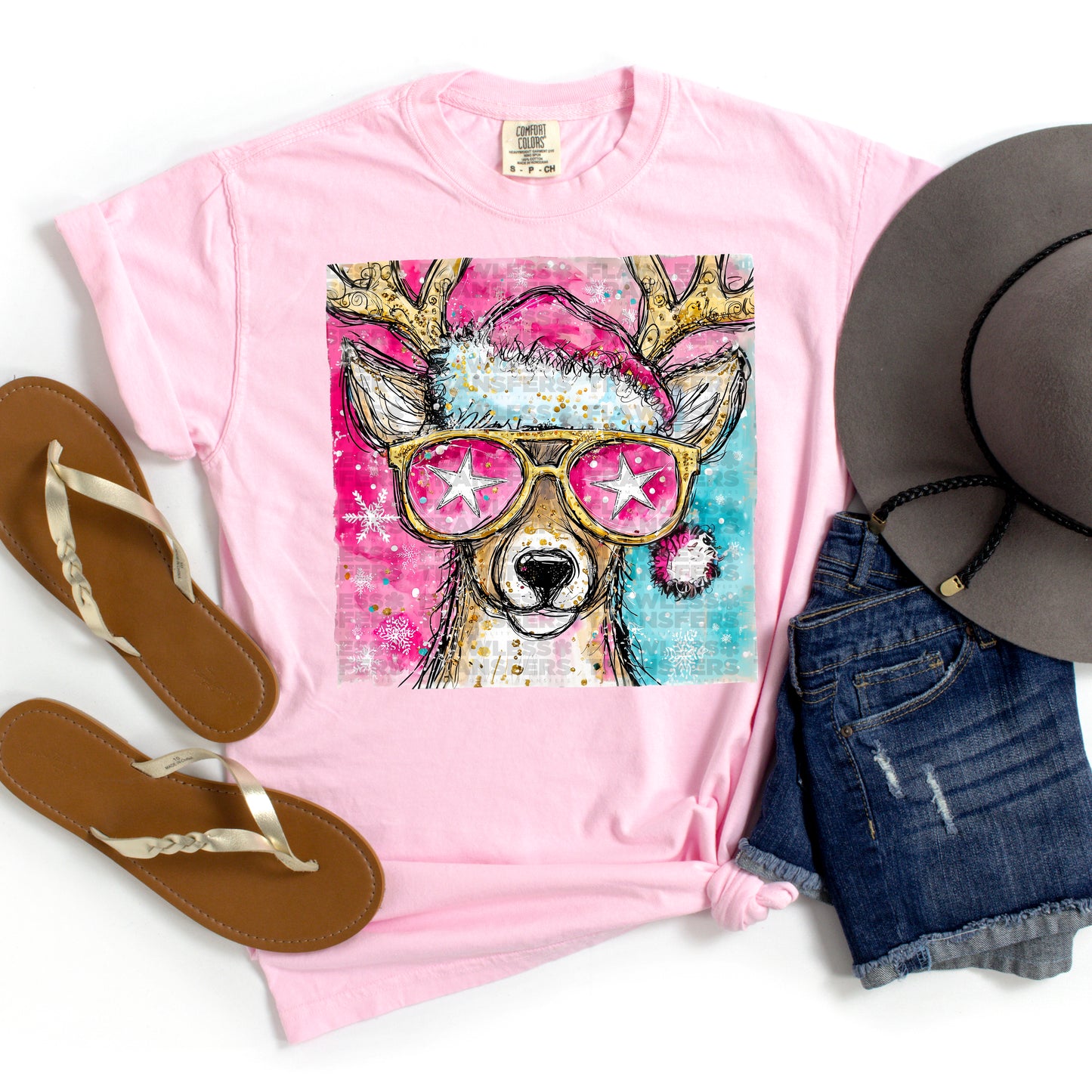 Preppy Christmas Reindeer #2936 DTF Transfer