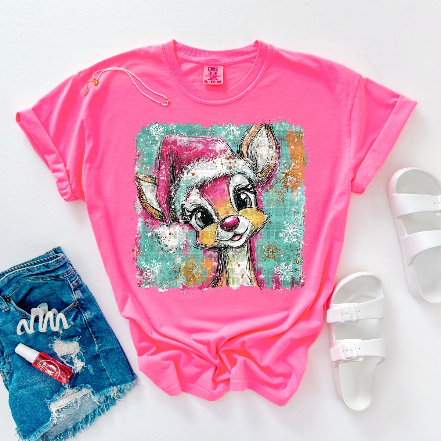 Preppy Christmas Reindeer #2937 DTF Transfer