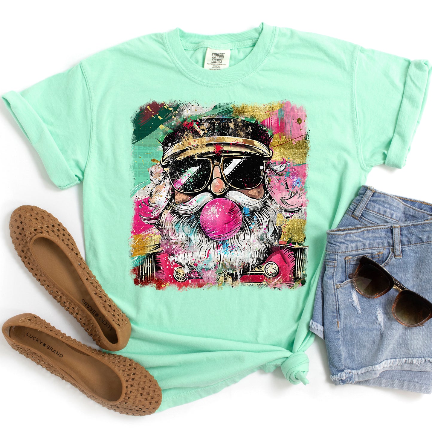 Preppy Christmas Santa Bubblegum #2940 DTF Transfer