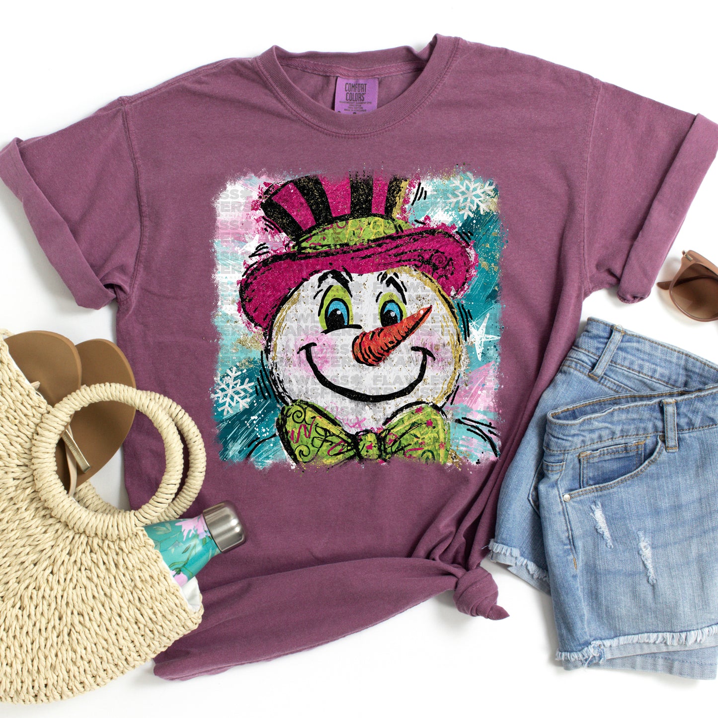 Preppy Christmas Snowman #2943 DTF Transfer