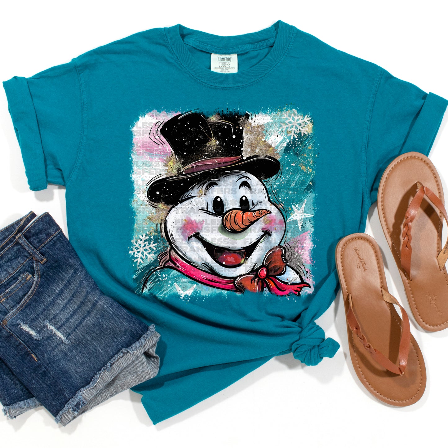 Preppy Christmas Snowman #2945 DTF Transfer