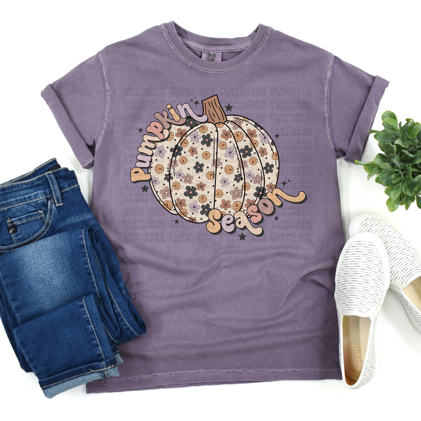 Pumpkin Season - Floral Print DTF Transfer