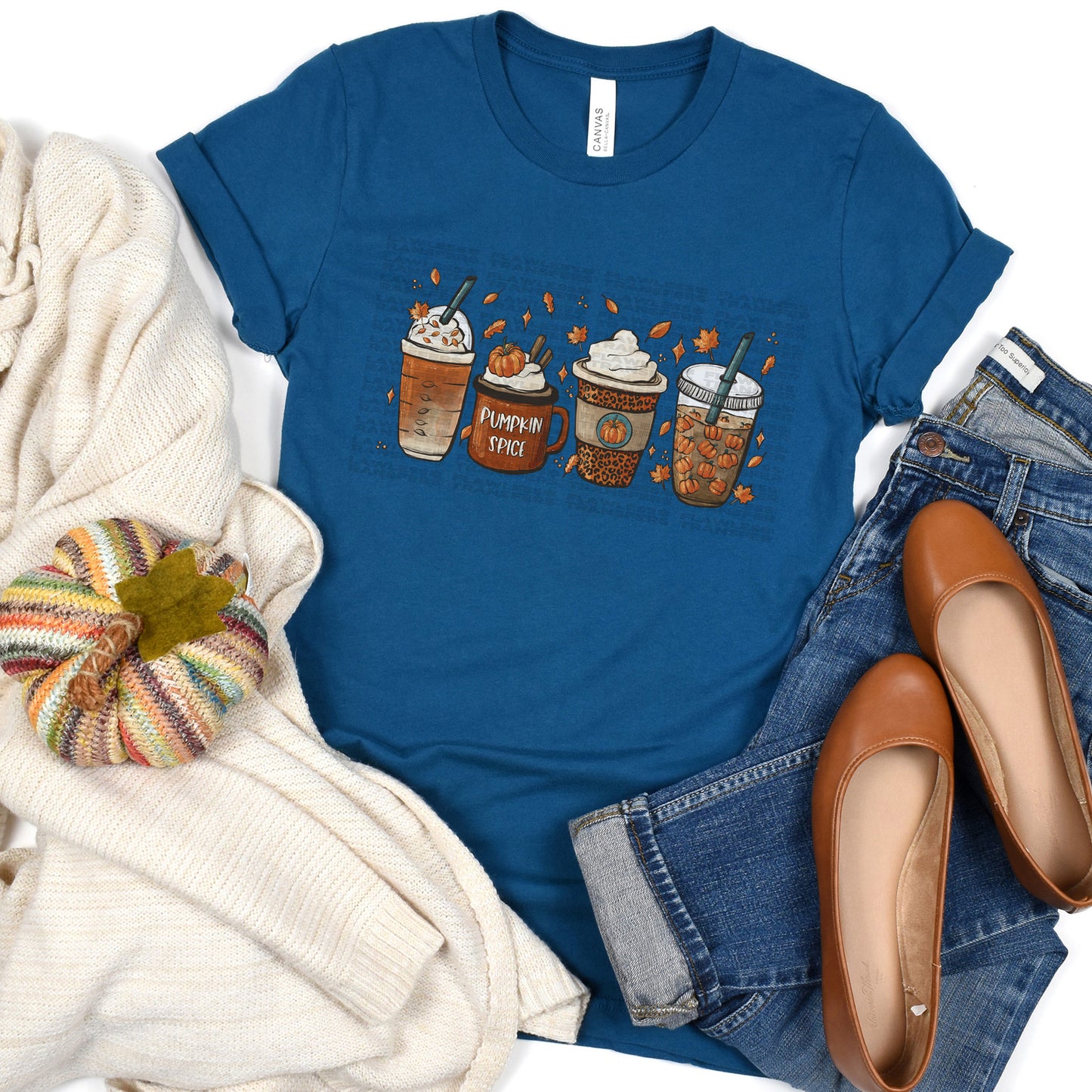 Pumpkin Spice Leopard Print Coffee Latte DTF Transfer