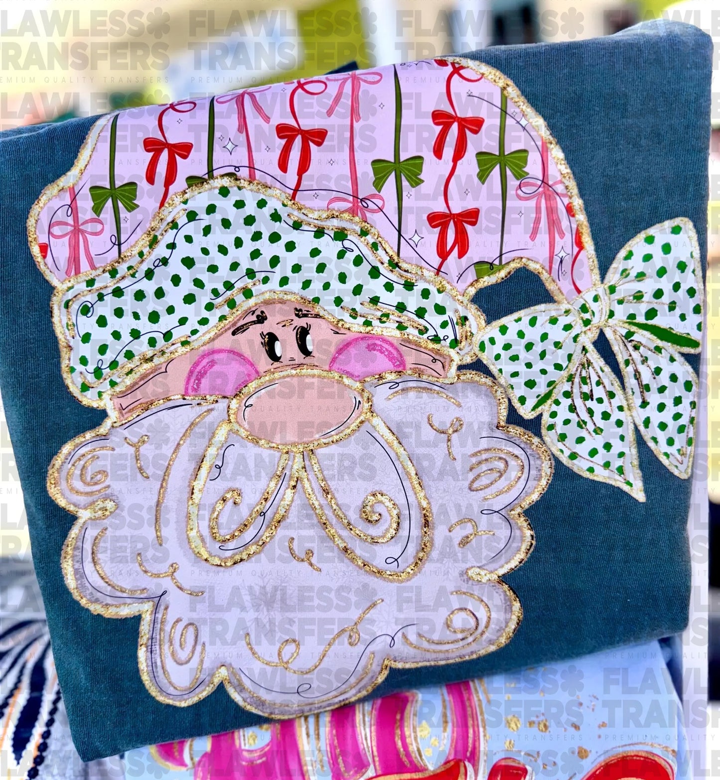 Santa Preppy Coquette Bow #2881 DTF Transfer