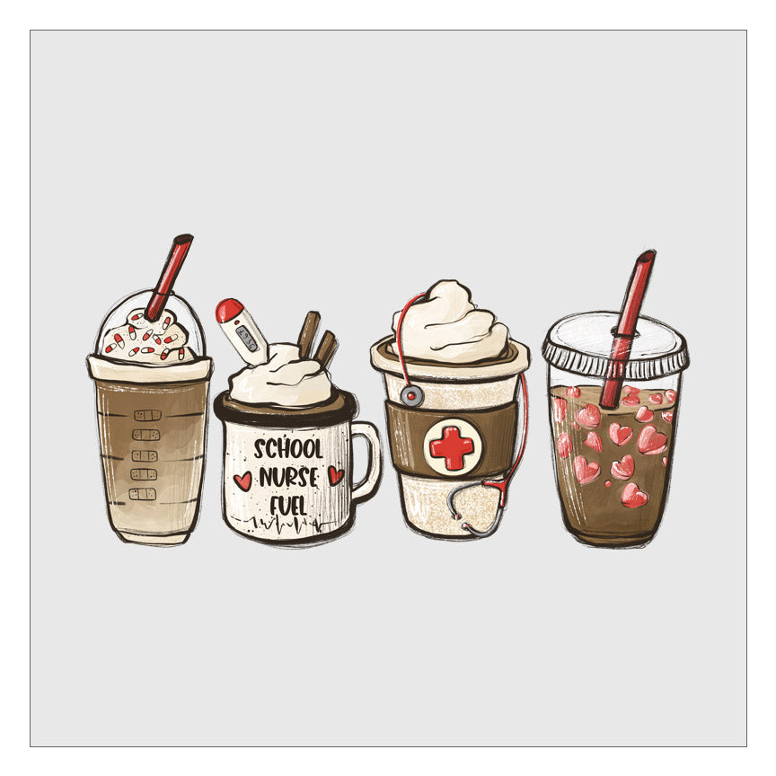 School Nurse Coffee Latte DTF Transfer