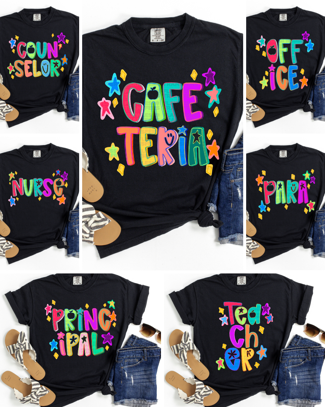 School Staff Doodles No Glitter #2255 DTF Transfer
