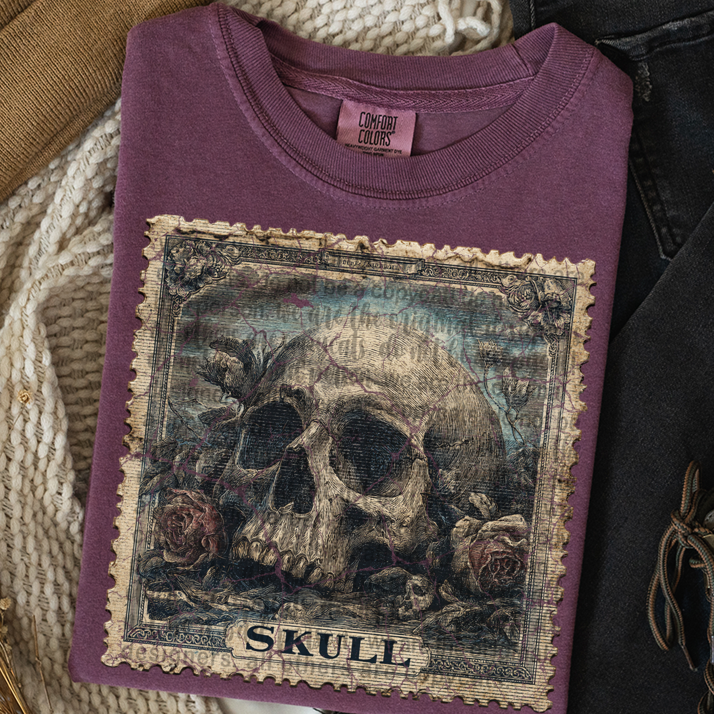 Skull Vintage Stamp #2324 DTF Transfer