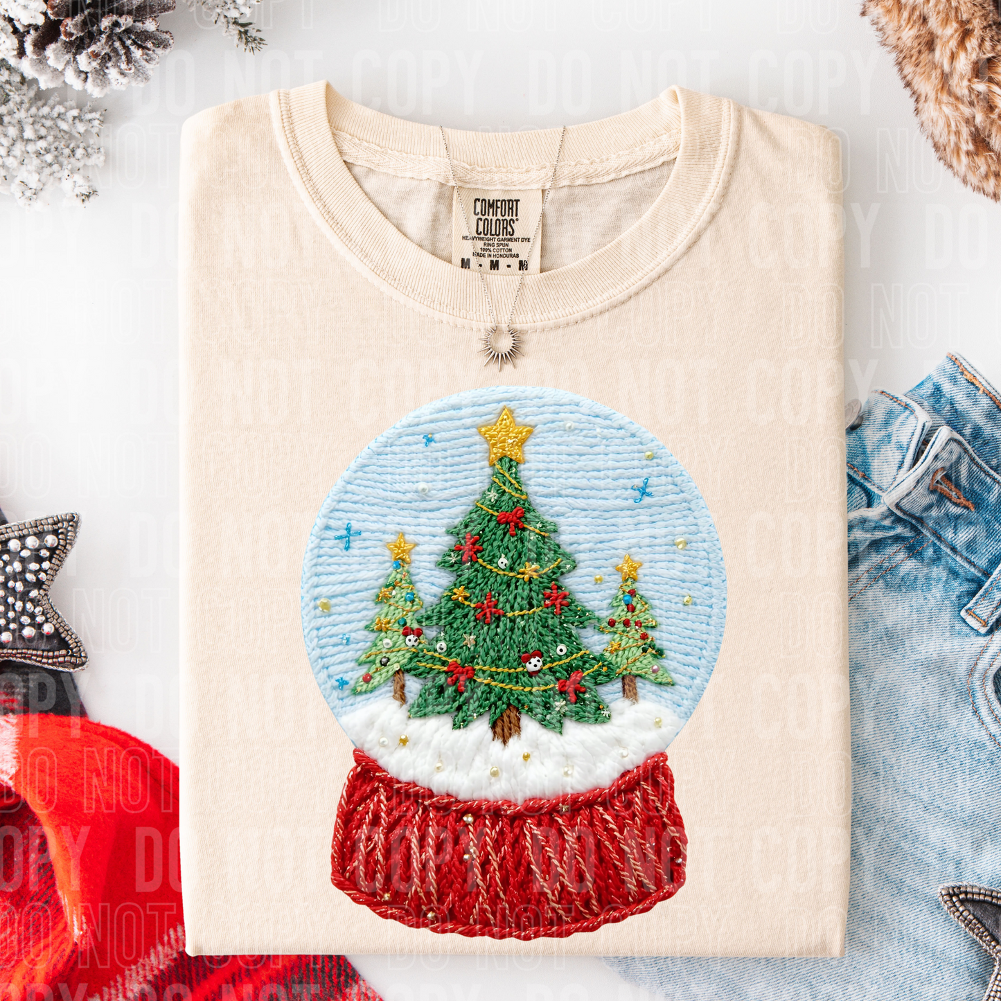Snowglobe Faux Yarn #2603 DTF Transfer